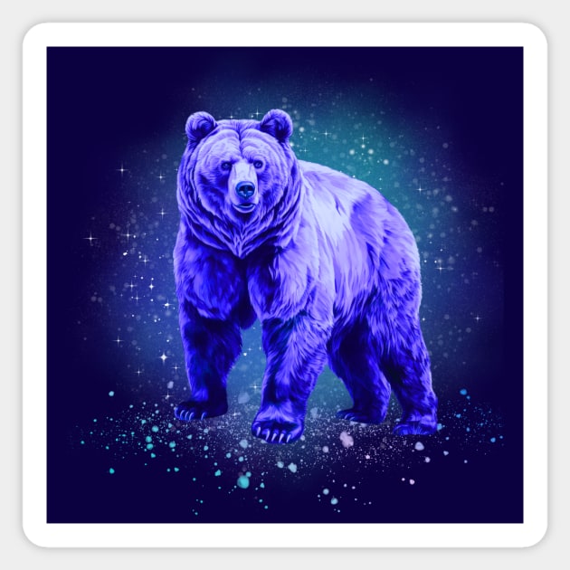 Ursa Major, Cosmic Brown Bear Sticker by Nebula Nexus